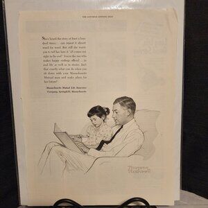 Norman Rockwell Art - Mass Mutual Life Advertisement - Vintage
